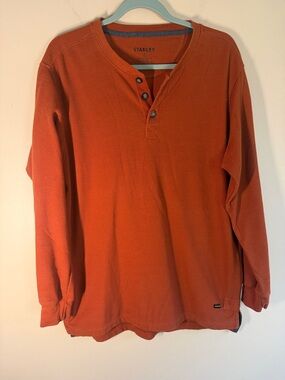 Stanley Men's Long-Sleeve Henley - Rust Orange